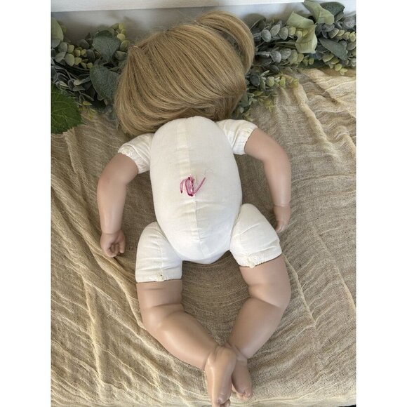Large adora Baby Girl doll Vinyl‎ Blue Eyes Blonde Hair Heavy 19” Soft Body - Picture 8 of 10